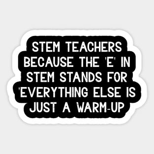 STEM teachers Because the 'E' in STEM stands for 'Everything else Sticker